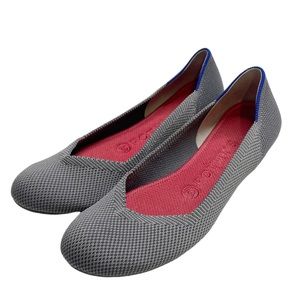 Rothy’s Round Toe Flats Pebble Grey Slip On Shoes Size 7 US 37.5 EUR